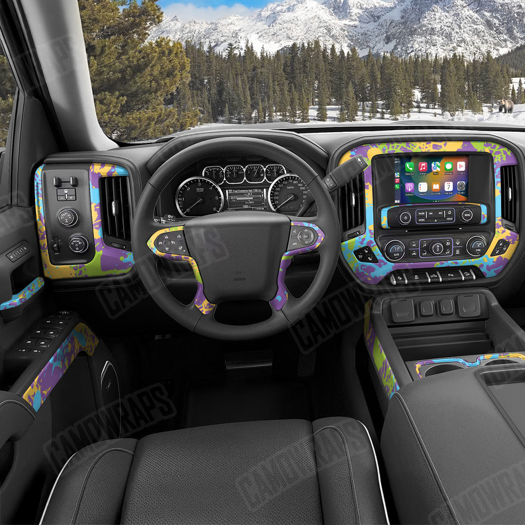 Tire Splatter Carnival Camo Car Interior Skin