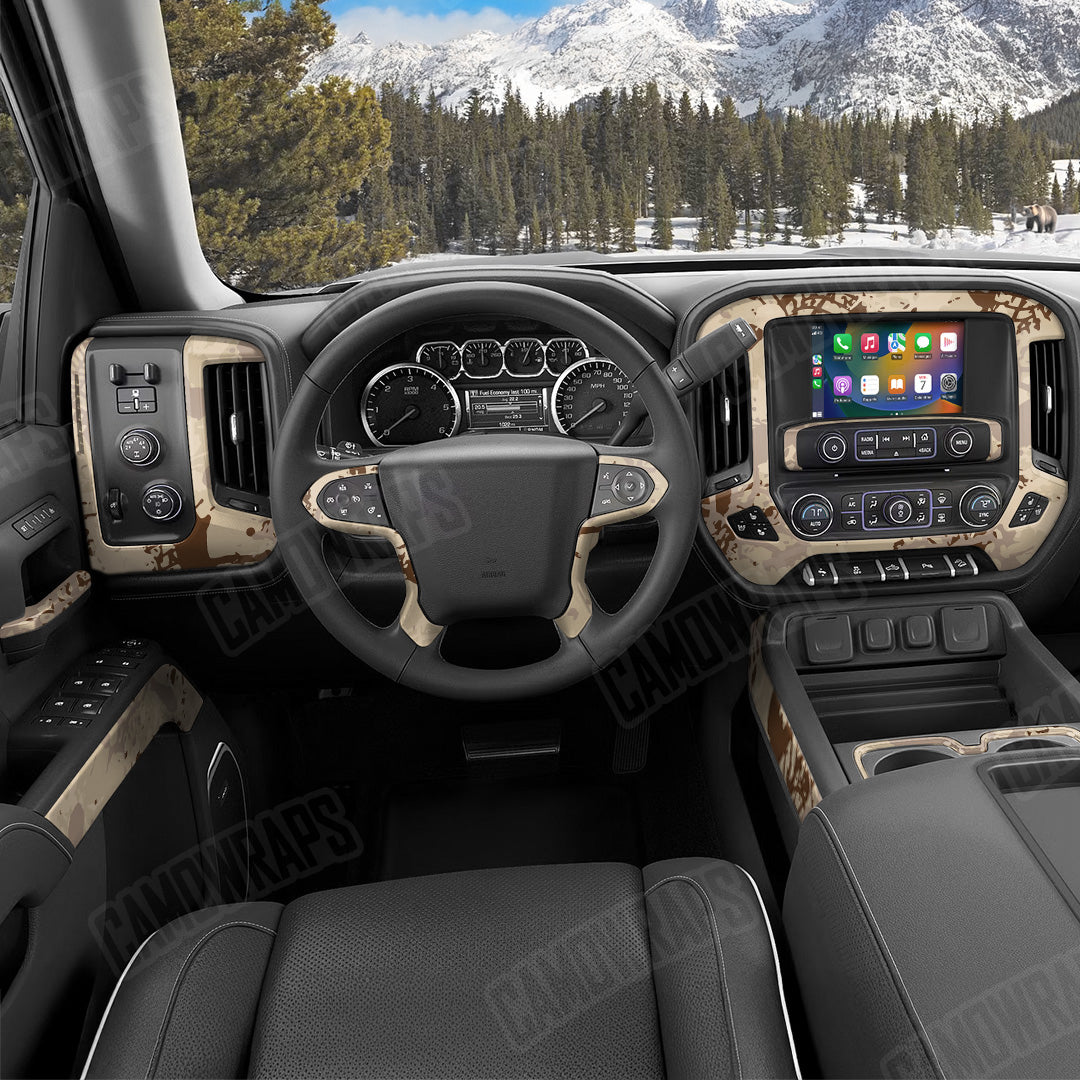 Tire Splatter Desert Camo Car Interior Skin