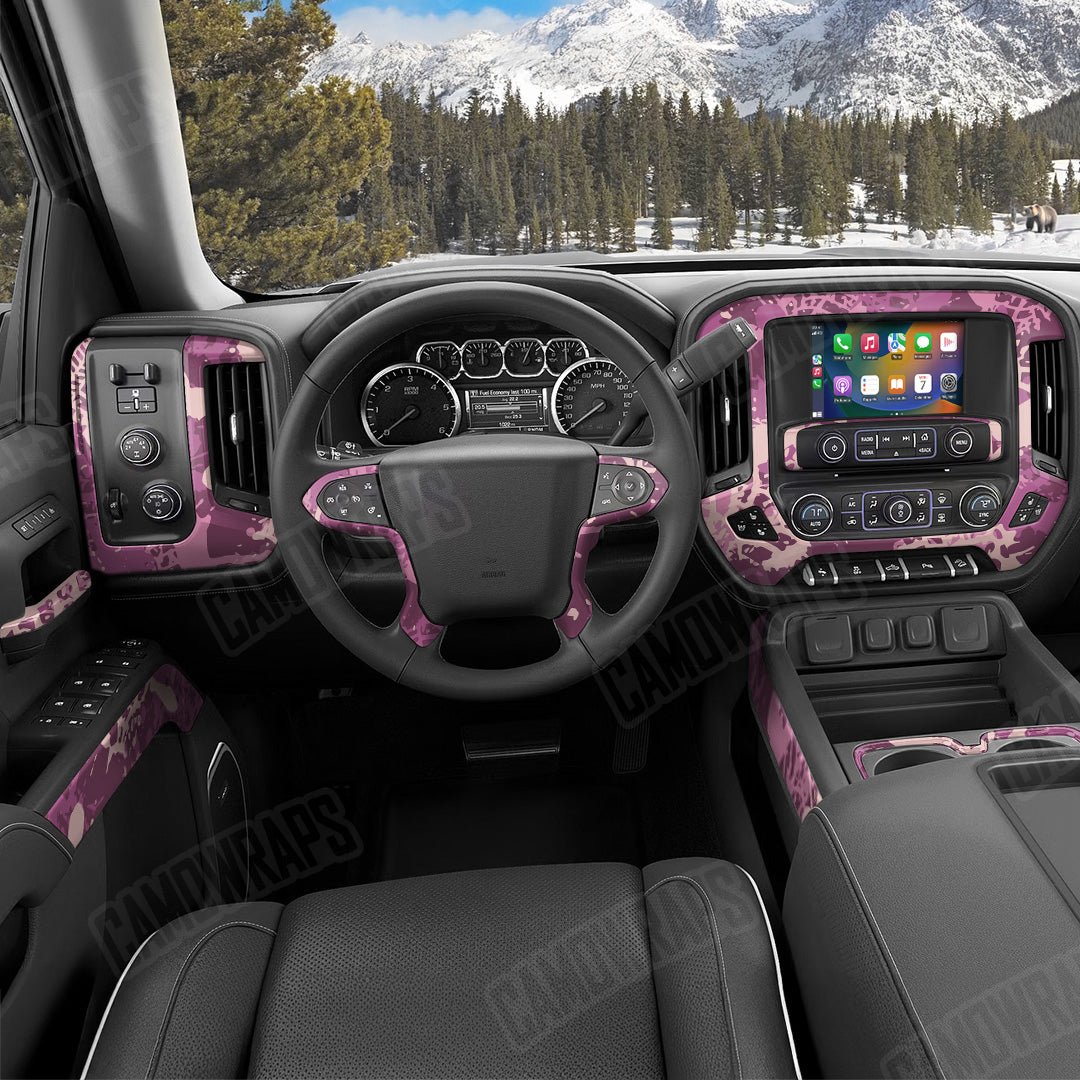 Tire Splatter Floral Camo Car Interior Skin