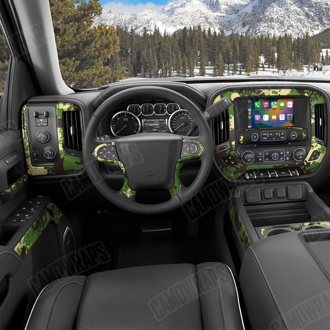 Tire Splatter Jungle Camo Car Interior Skin