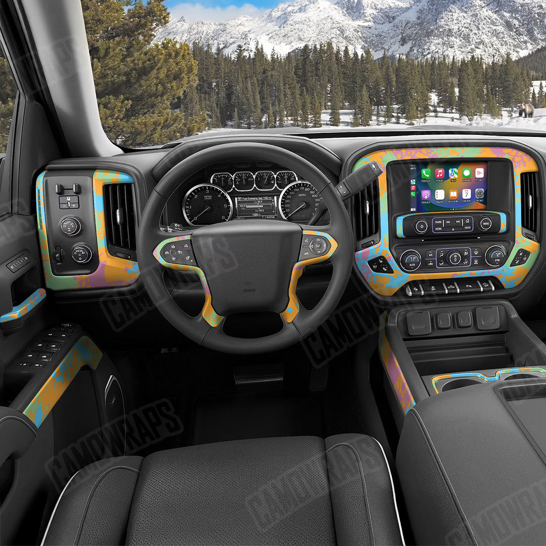 Tire Splatter Sherbert Camo Car Interior Skin