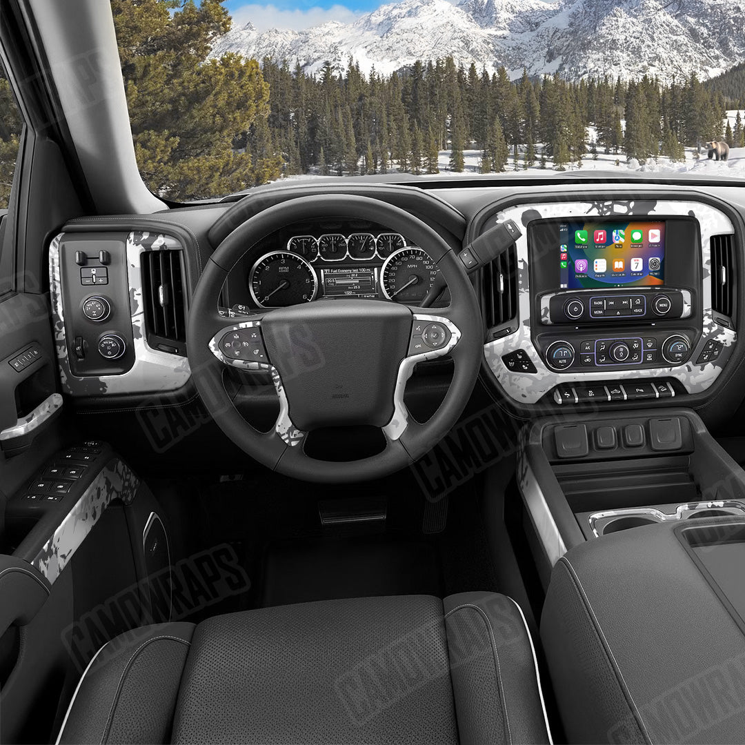 Tire Splatter Snow Camo Car Interior Skin