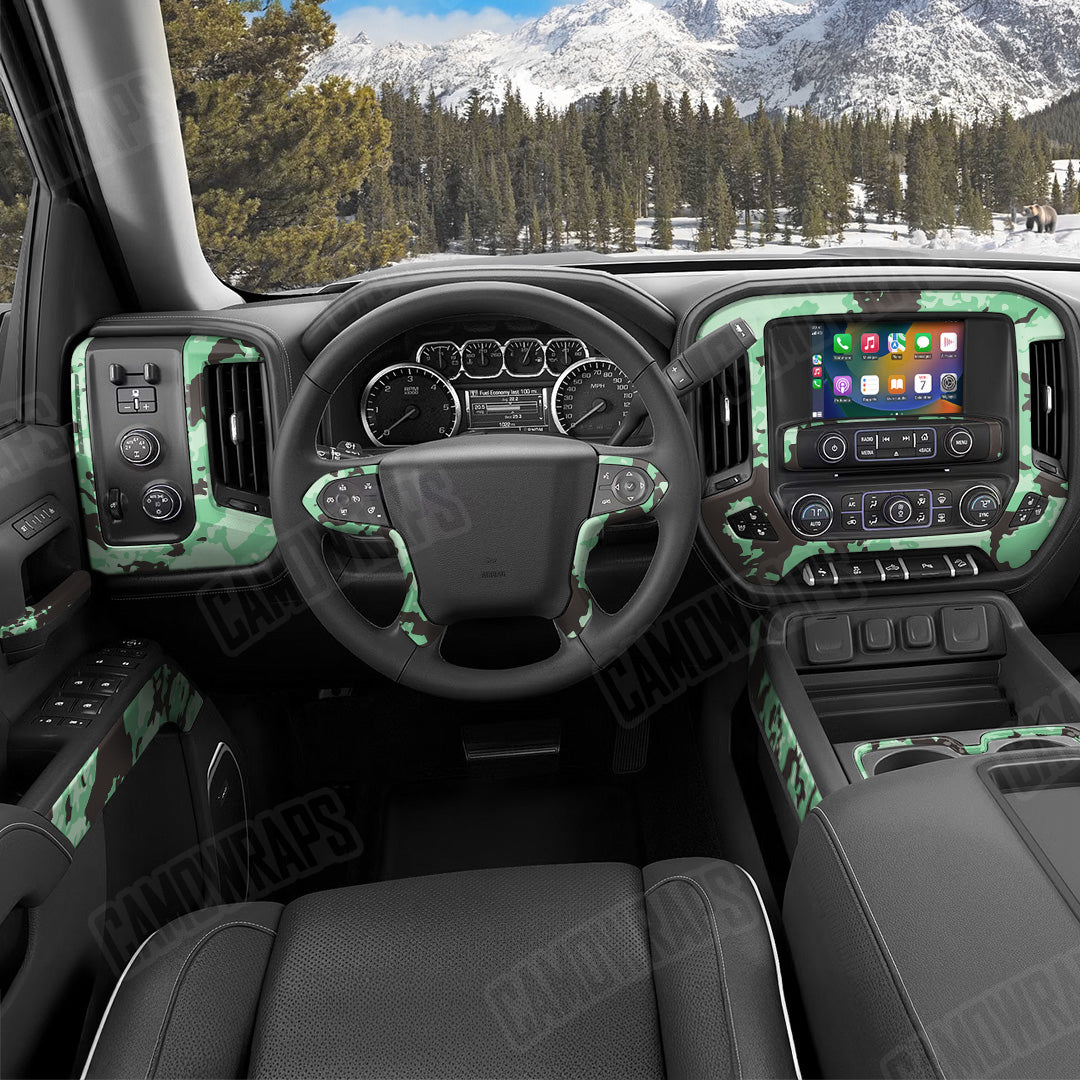 Treetop Mint Chocolate Chip Camo Car Interior Skin
