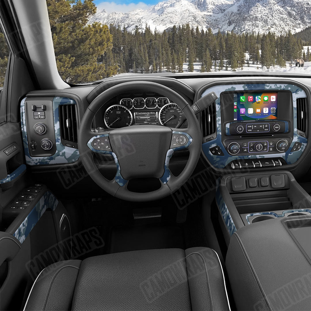 Treetop Navy Camo Car Interior Skin