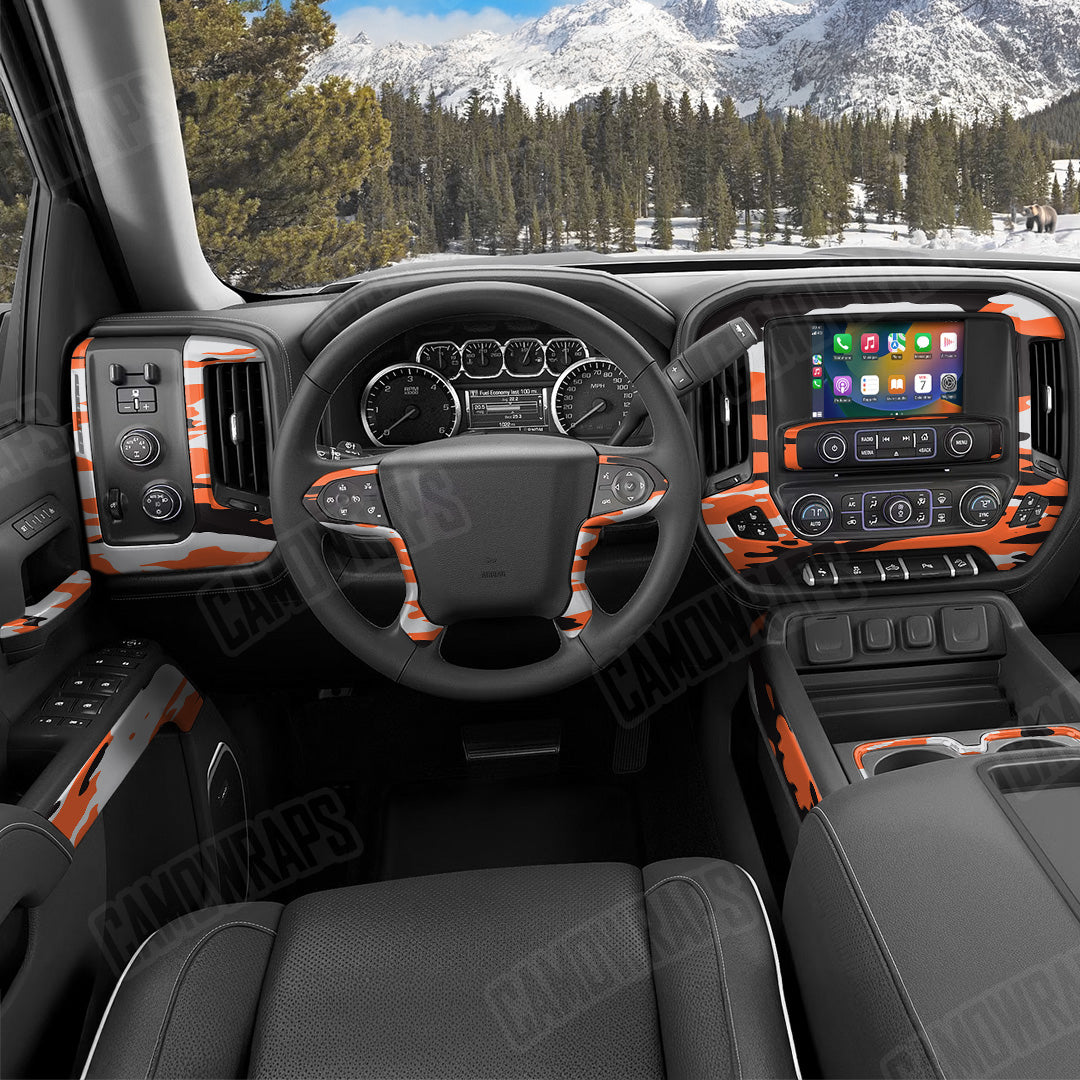Treetop Orange Tiger Camo Car Interior Skin