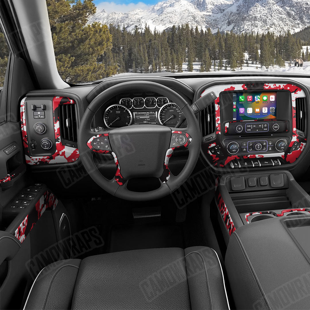 Treetop Red Tiger Camo Car Interior Skin