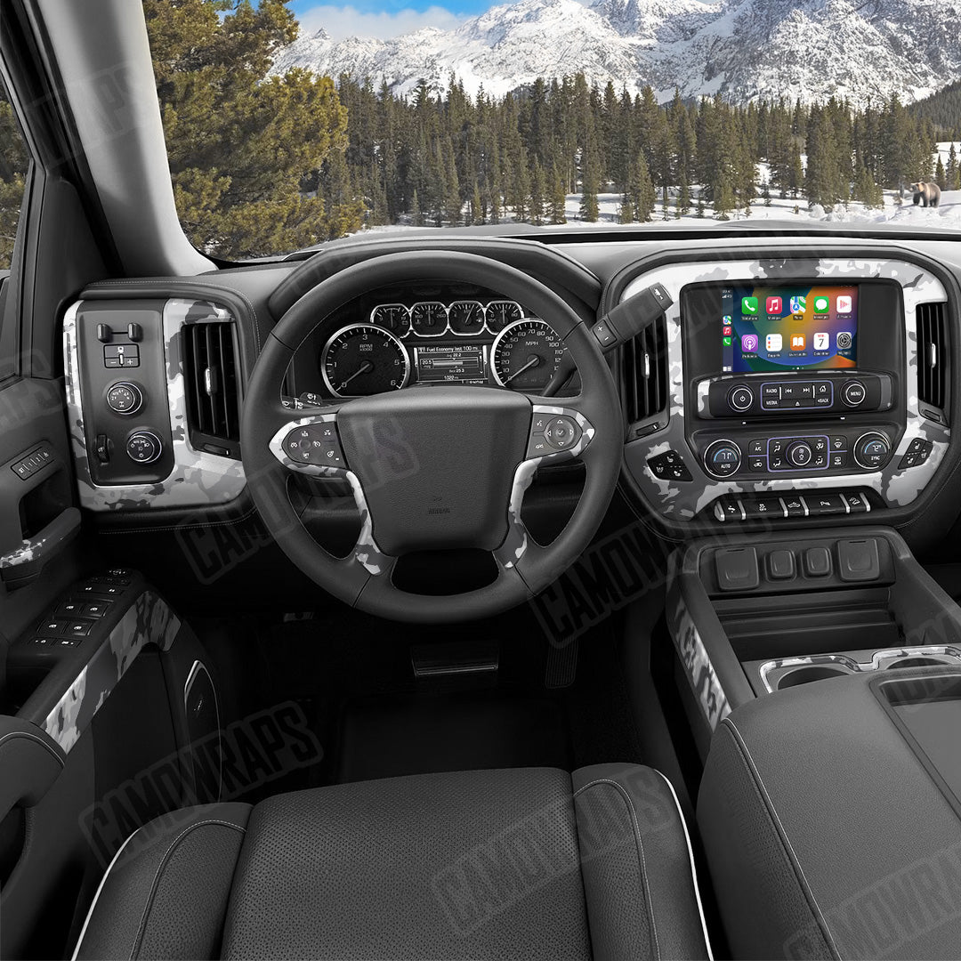 Treetop Snow Camo Car Interior Skin