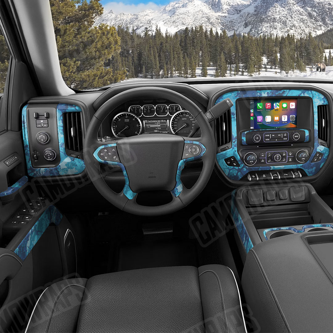 Veil Stoke Aqua Camo Car Interior Skin