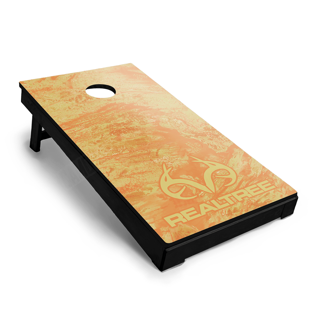 Realtree Aspect Orange Sorbet Cornhole Vinyl Wrap
