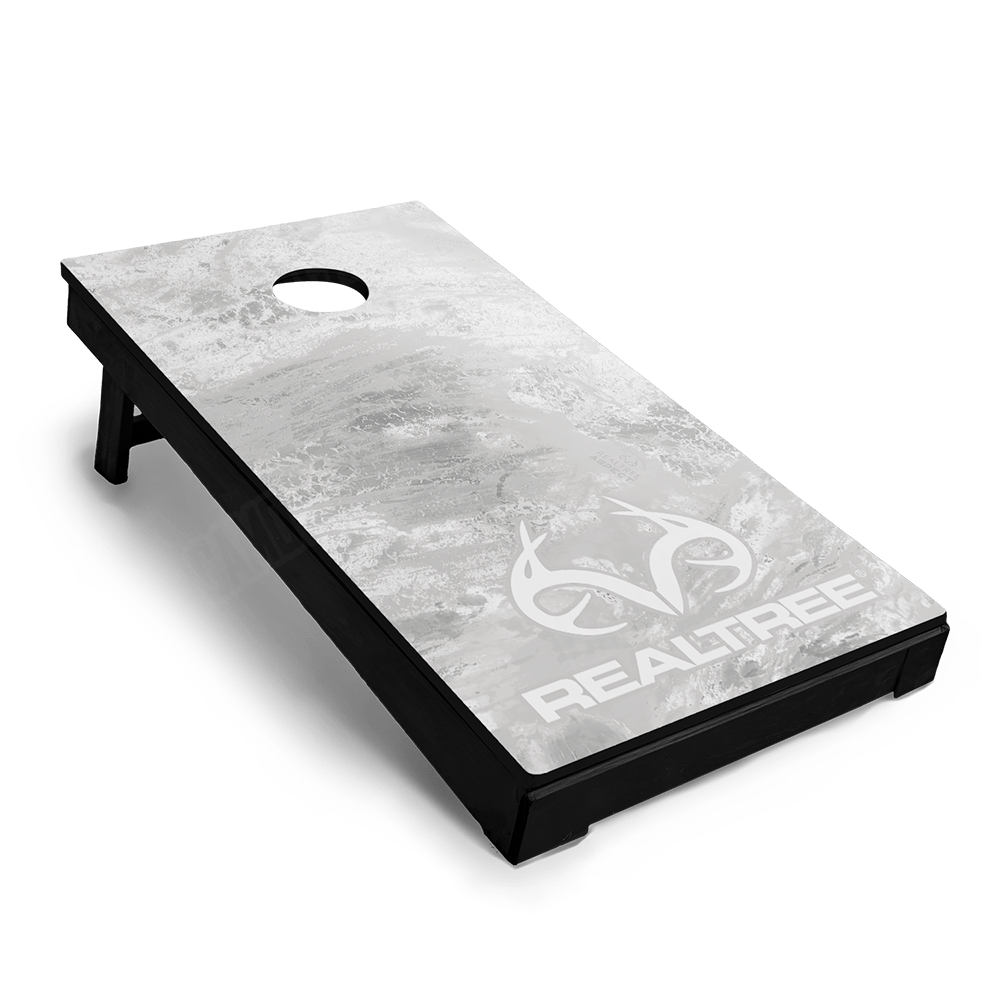 Realtree Aspect White Out Cornhole Vinyl Wrap