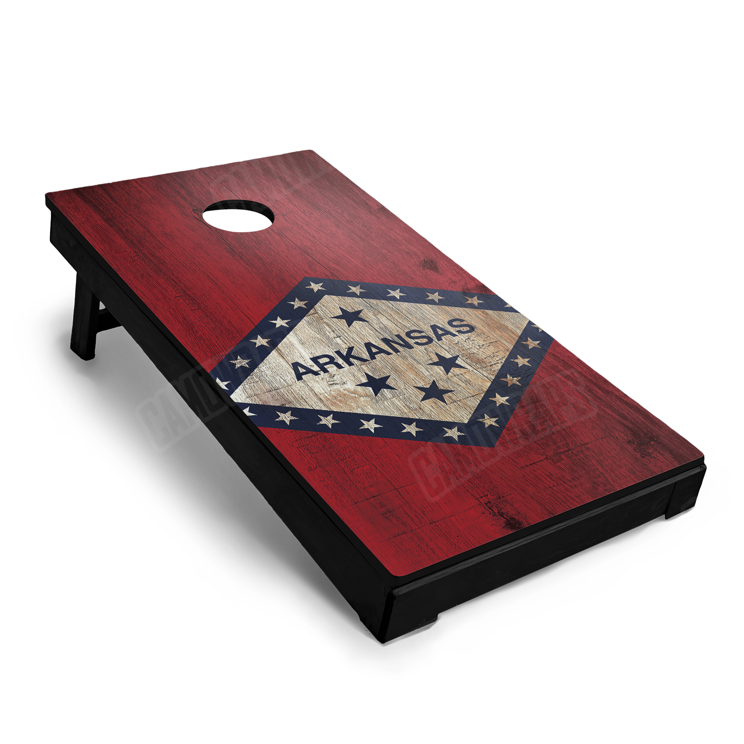 US States Arkansas Distressed Flag Cornhole Vinyl Wrap