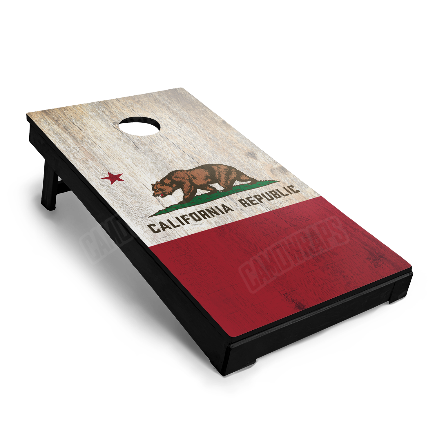 US States California Distressed Flag Cornhole Vinyl Wrap