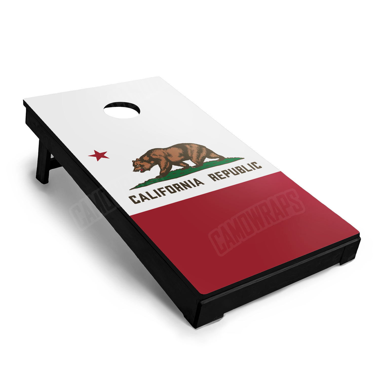 US States California Flag Cornhole Vinyl Wrap