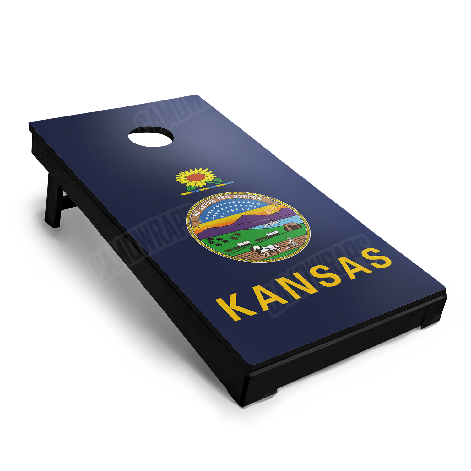 US States Kansas Flag Cornhole Vinyl Wrap