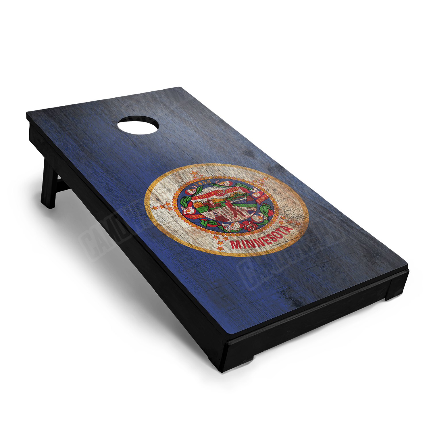 US States Minnesota Distressed Flag Cornhole Vinyl Wrap