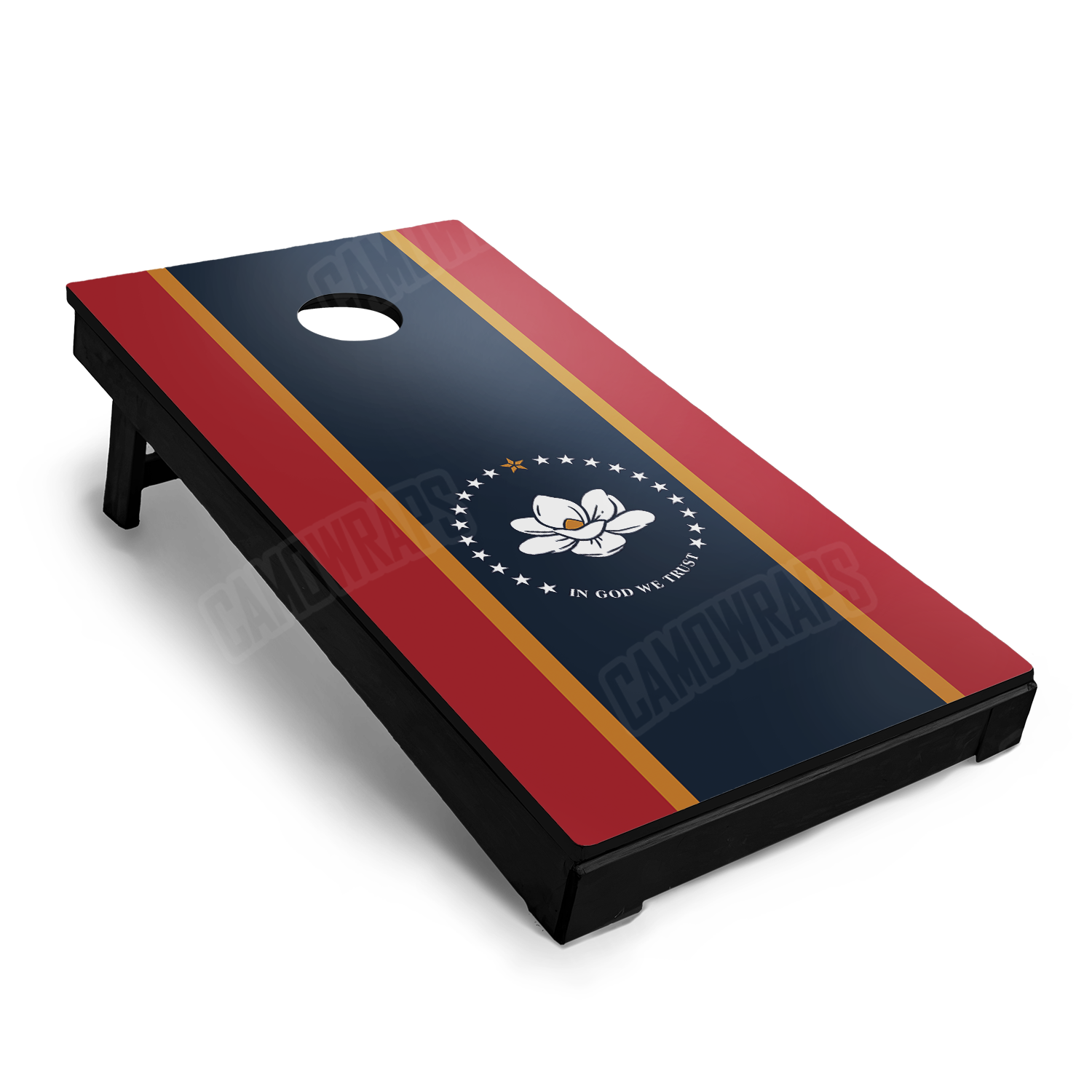 US States Mississippi Flag Cornhole Vinyl Wrap