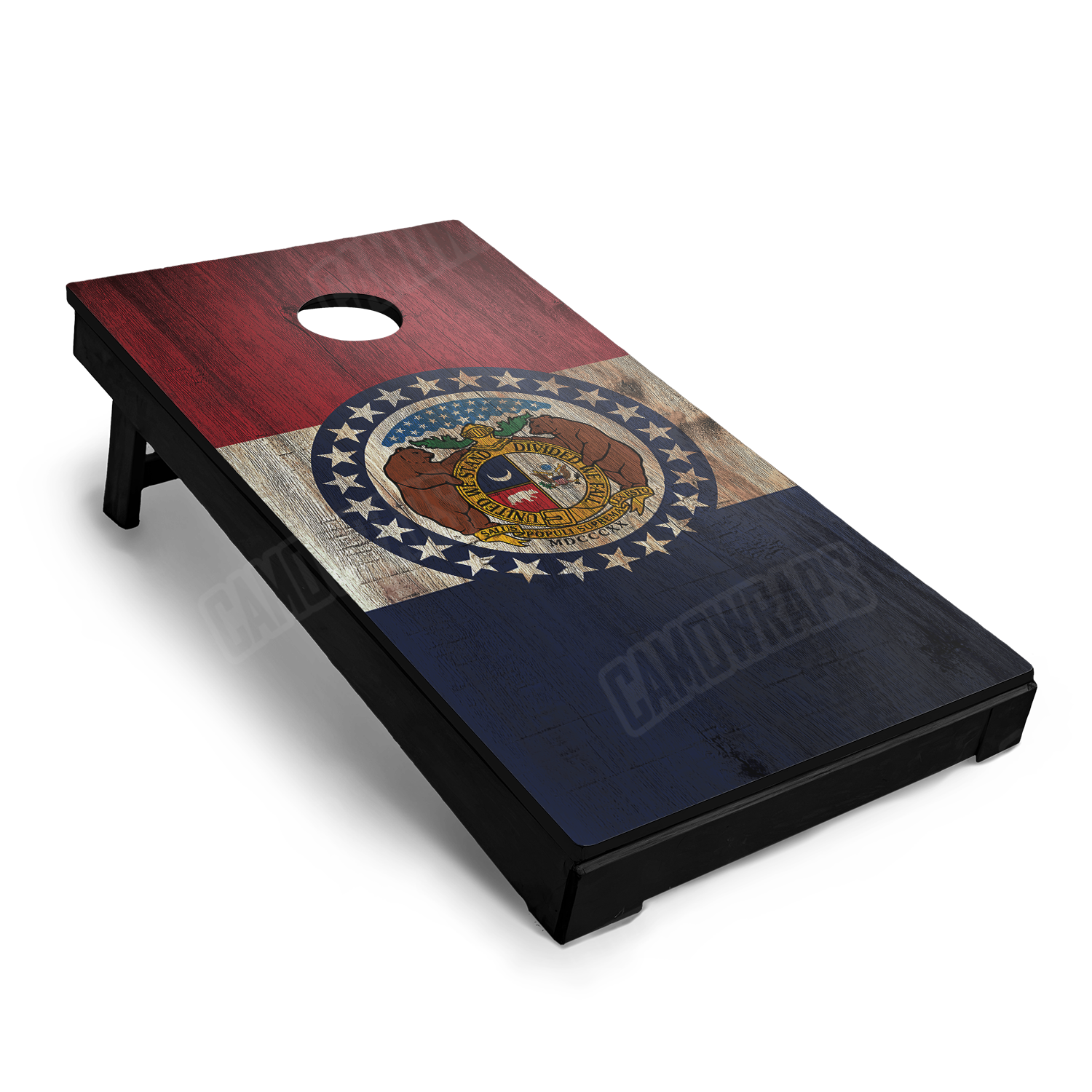 US States Missouri Distressed Flag Cornhole Vinyl Wrap