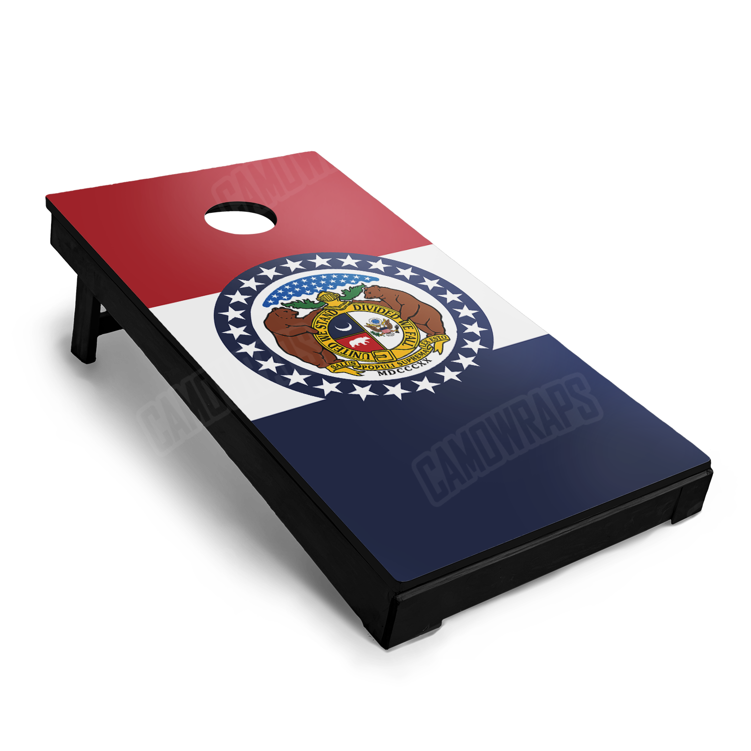 US States Missouri Flag Cornhole Vinyl Wrap