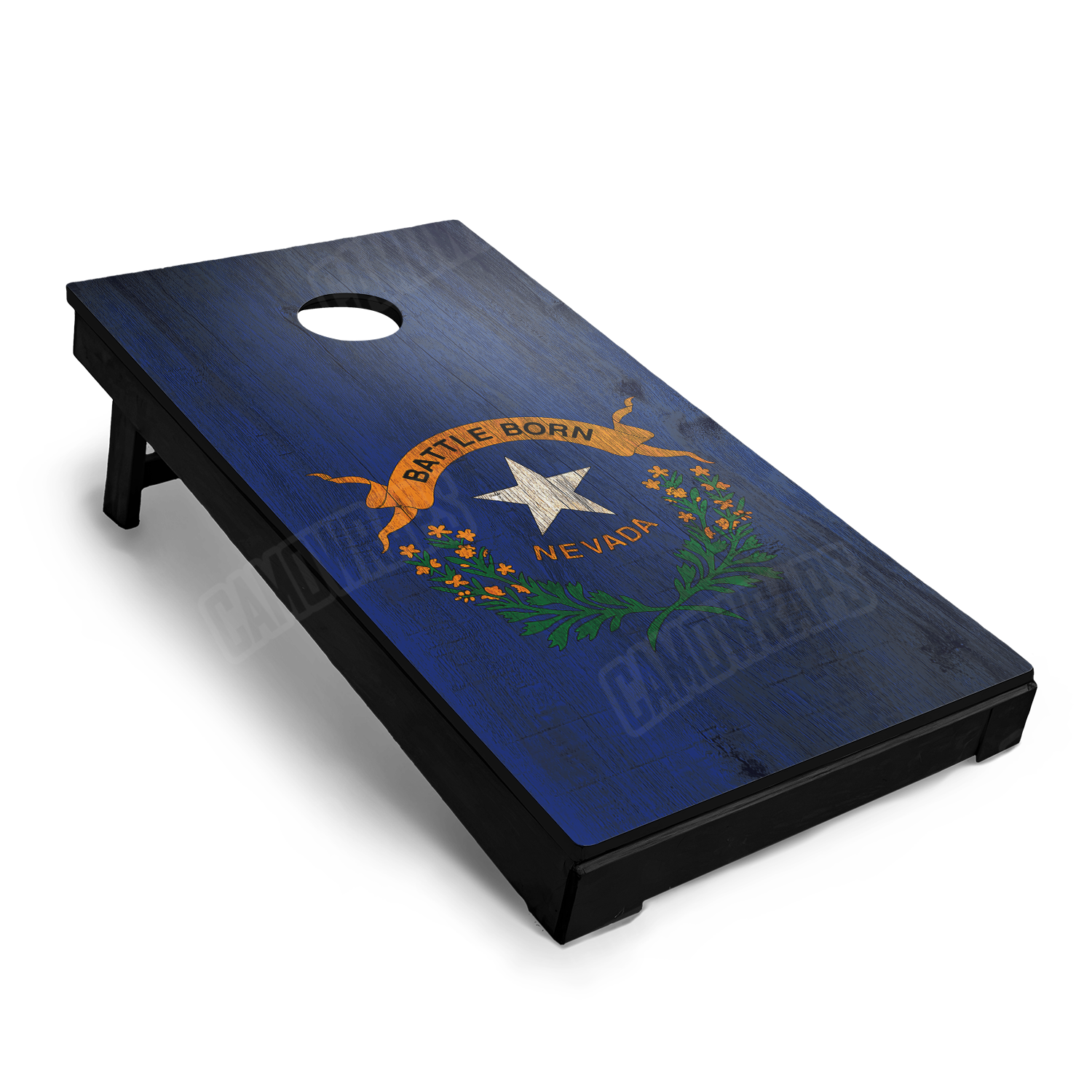 US States Nevada Distressed Flag Cornhole Vinyl Wrap