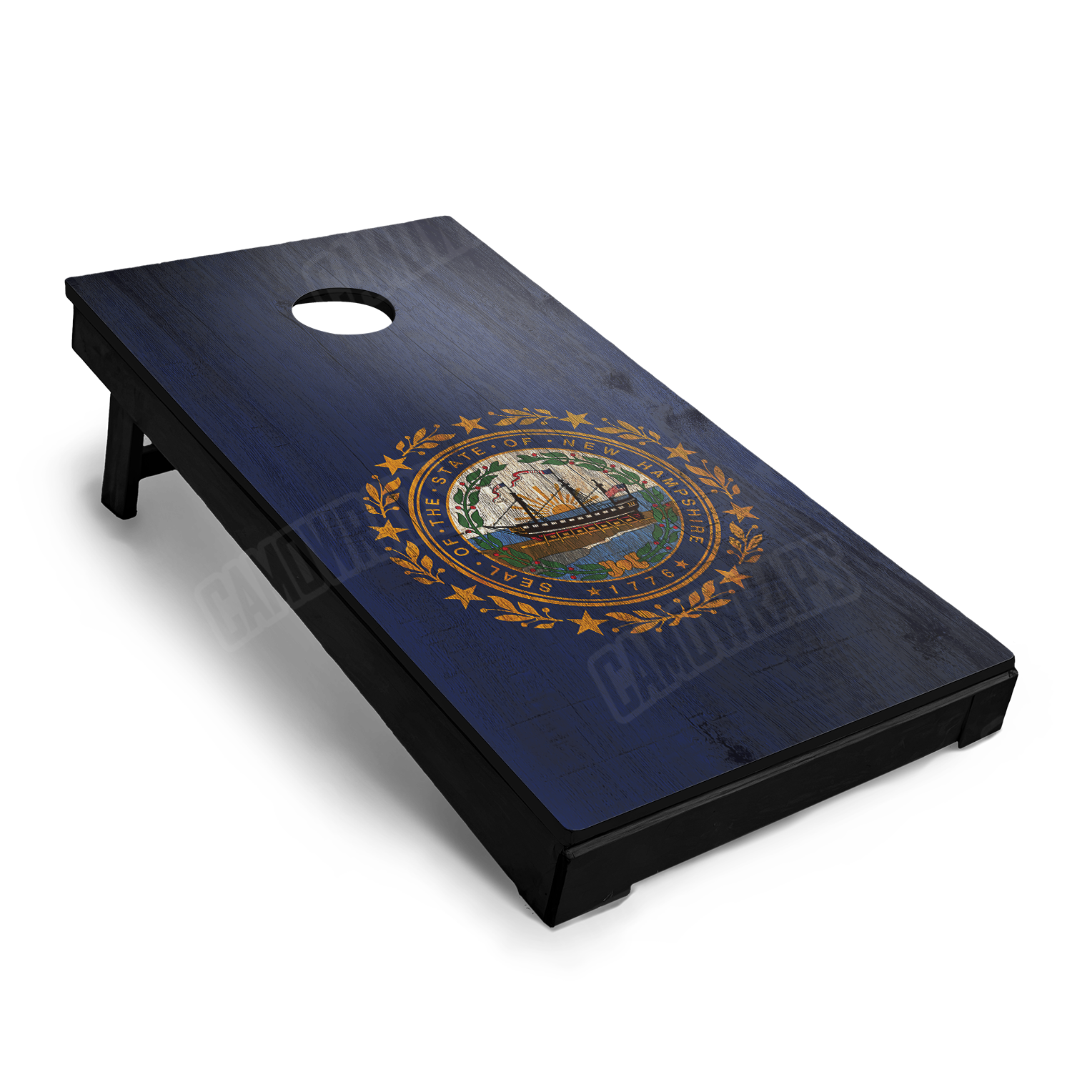 US States New Hampshire Distressed Flag Cornhole Vinyl Wrap