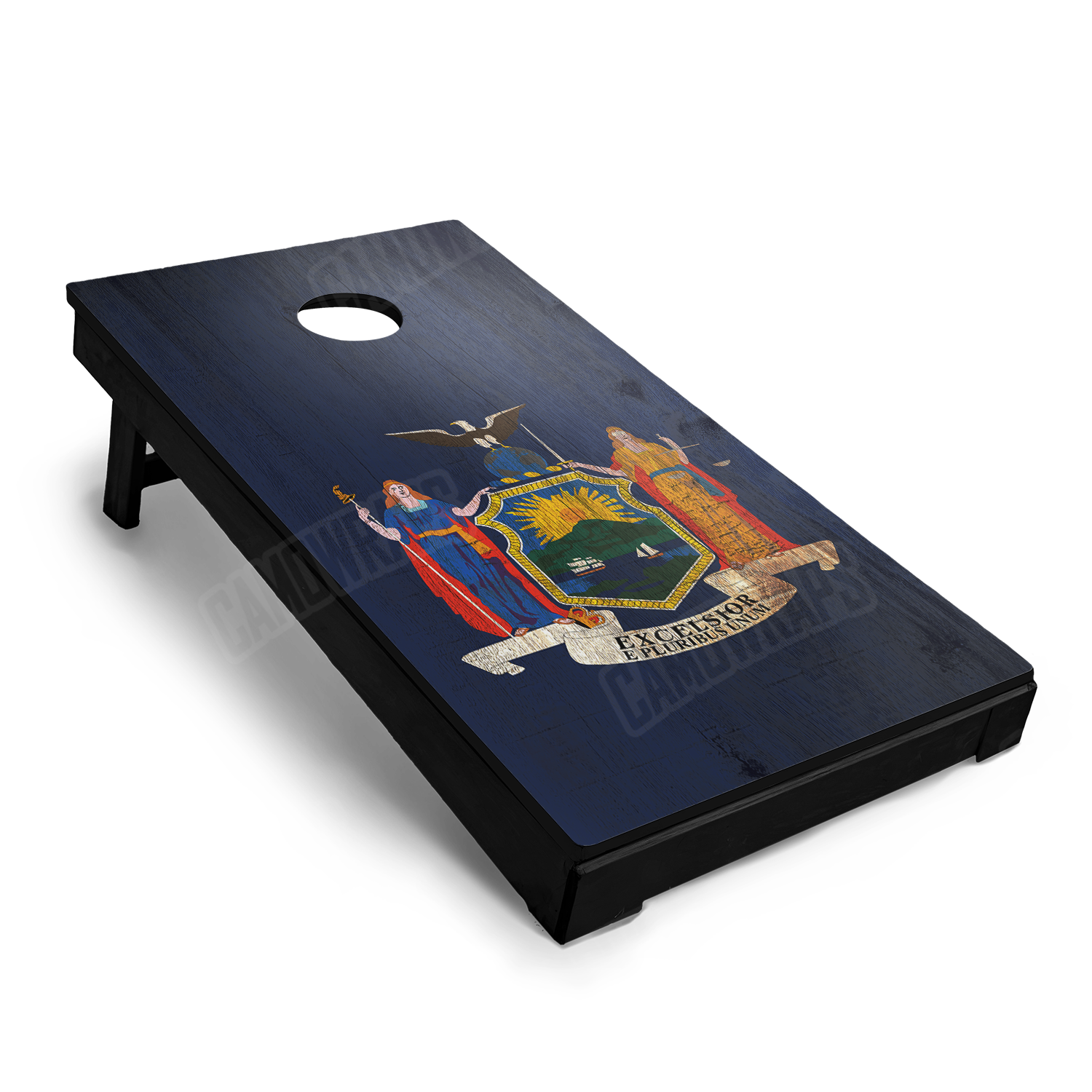 US States New York Distressed Flag Cornhole Vinyl Wrap