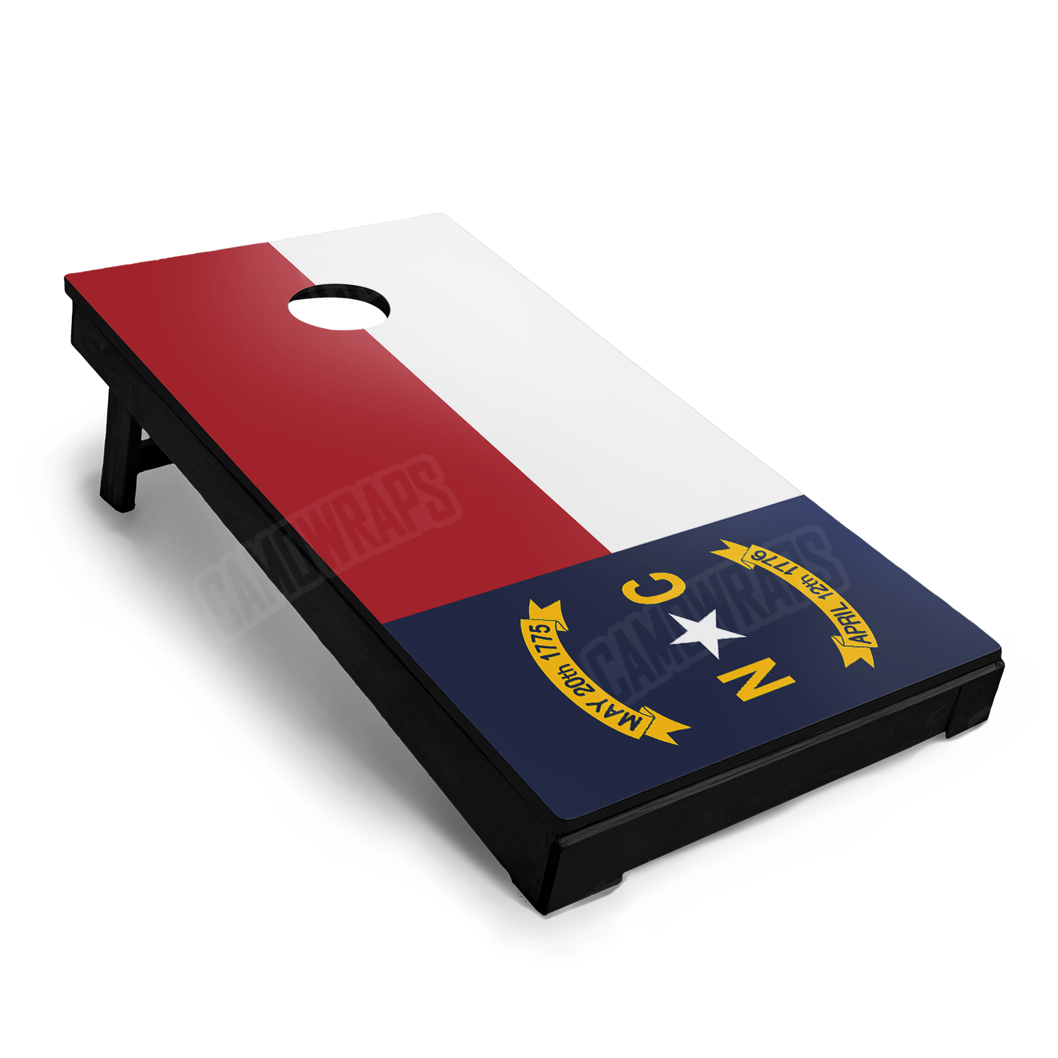 US States North Carolina Flag Cornhole Vinyl Wrap