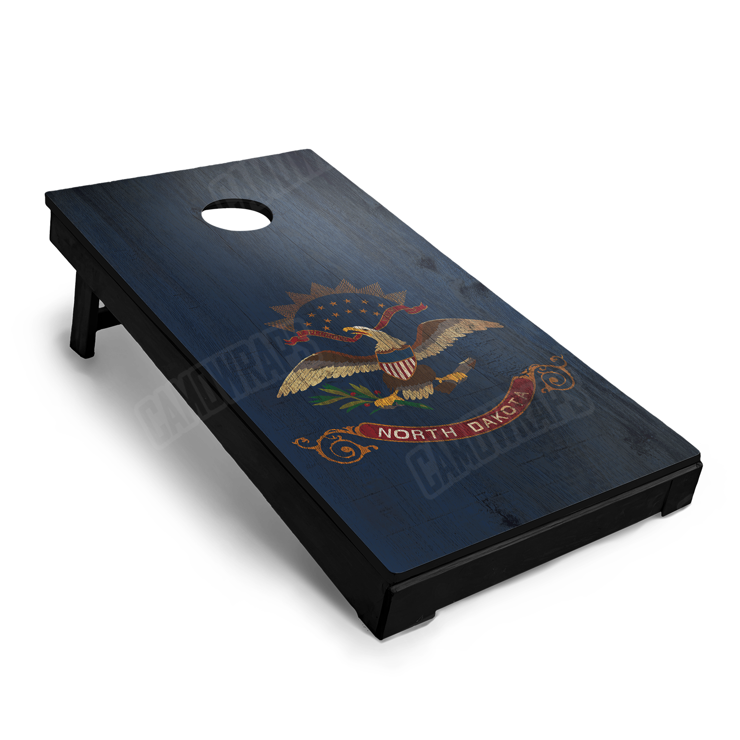 US States North Dakota Distressed Flag Cornhole Vinyl Wrap