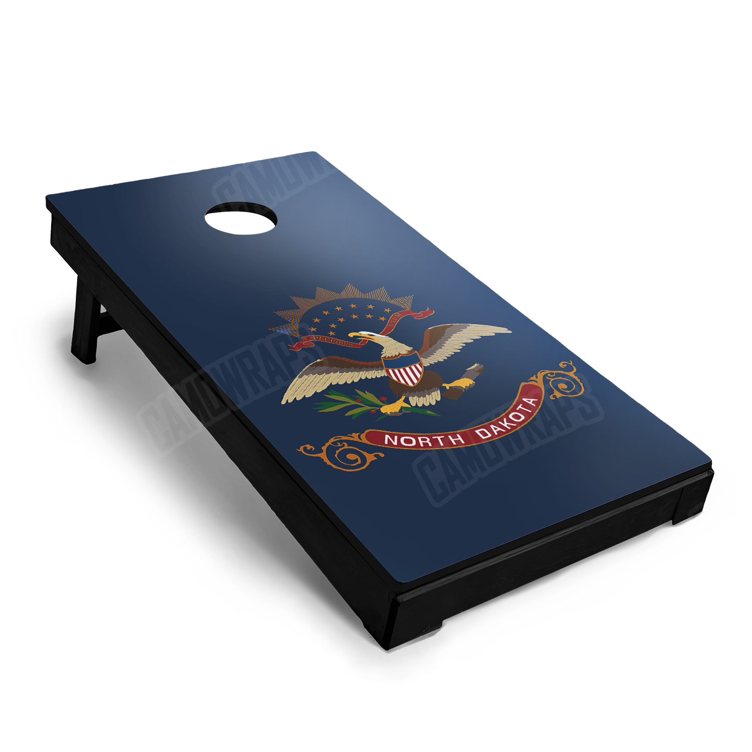 US States North Dakota Flag Cornhole Vinyl Wrap