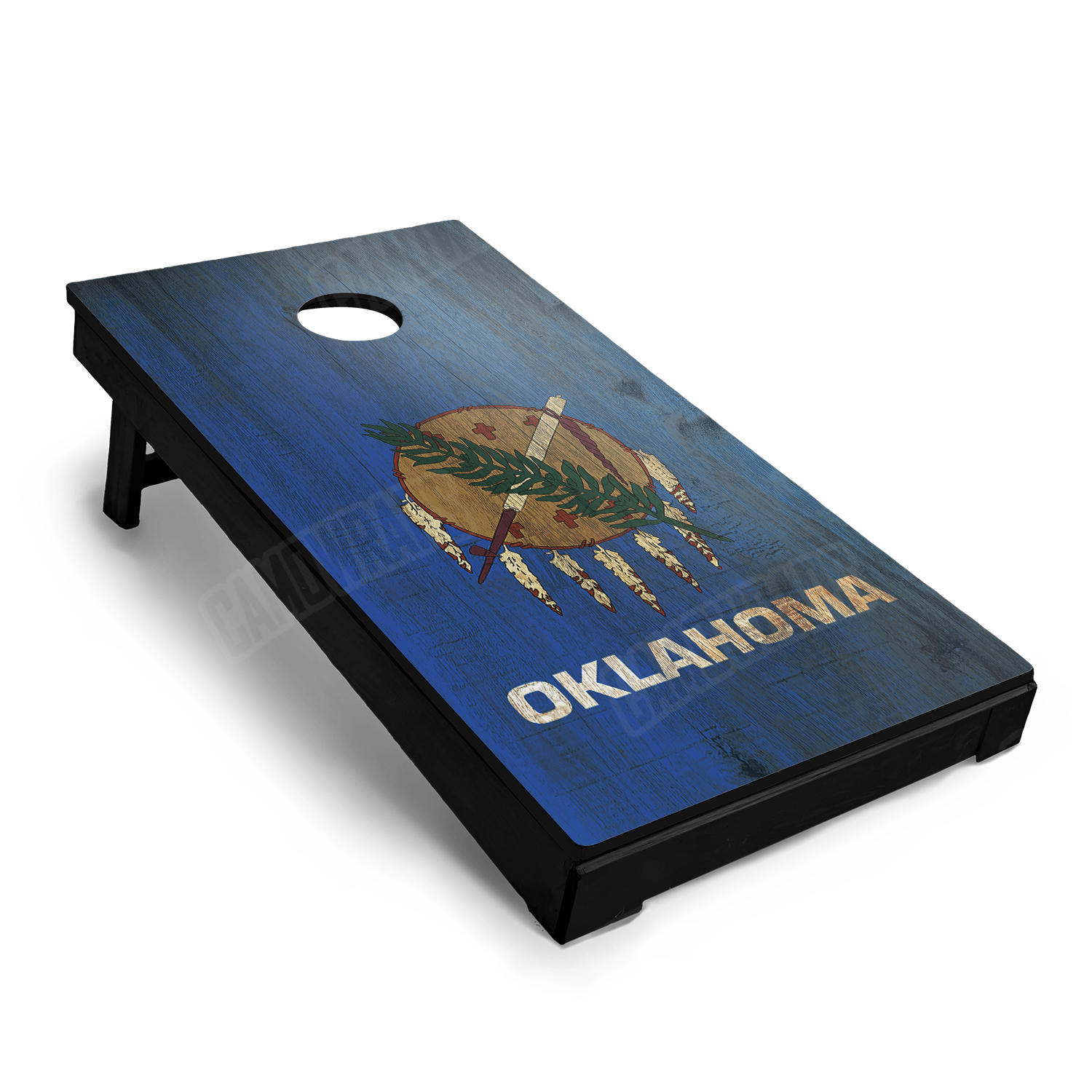 US States Oklahoma Distressed Flag Cornhole Vinyl Wrap