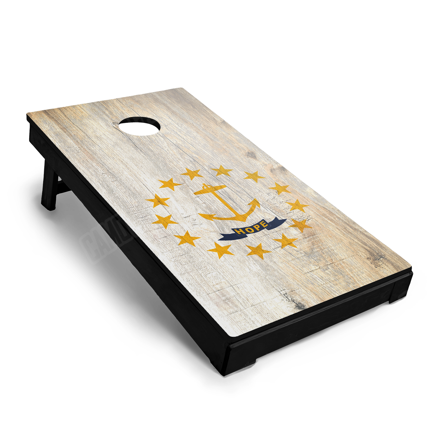 US States Rhode Island Distressed Flag Cornhole Vinyl Wrap