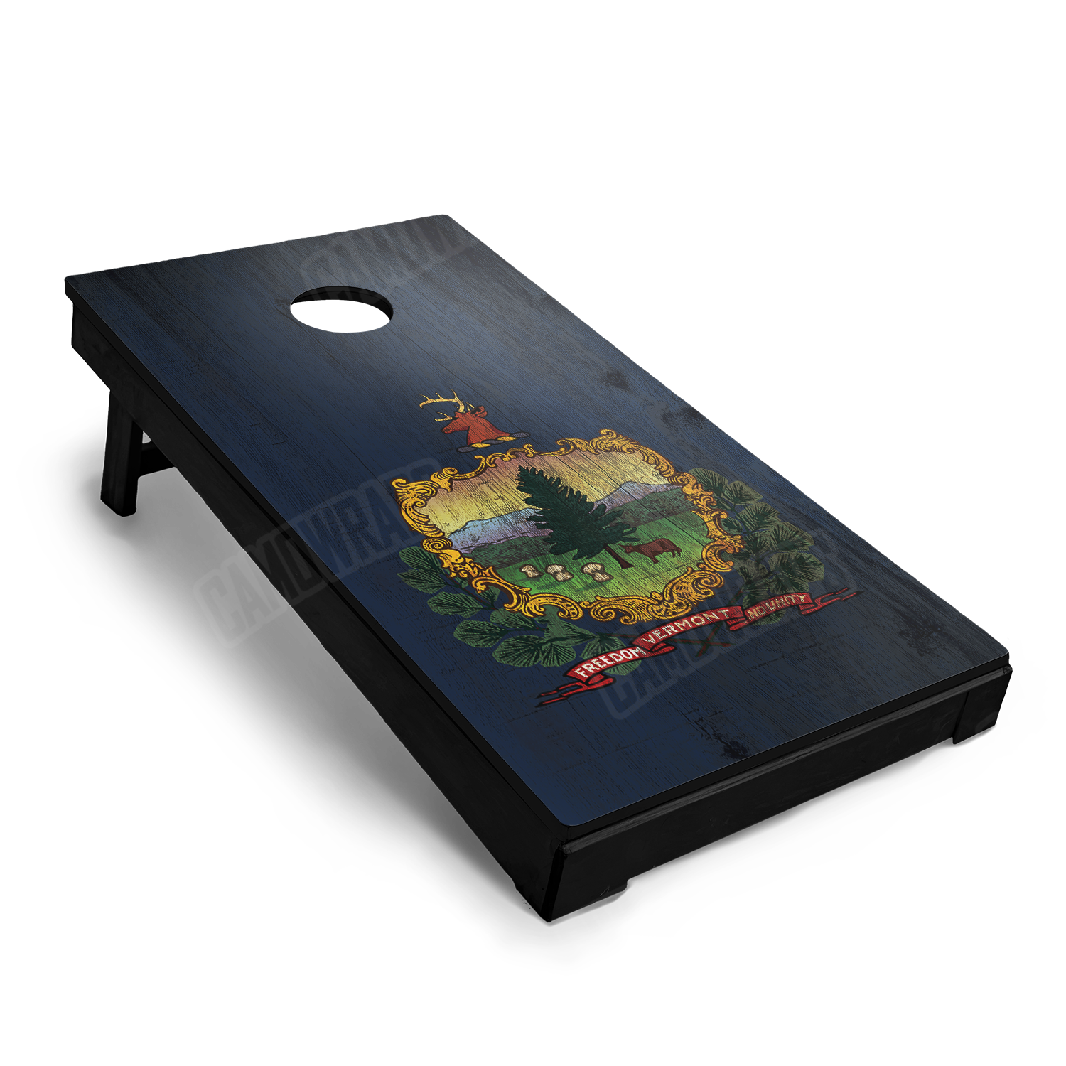 US States Vermont Distressed Flag Cornhole Vinyl Wrap