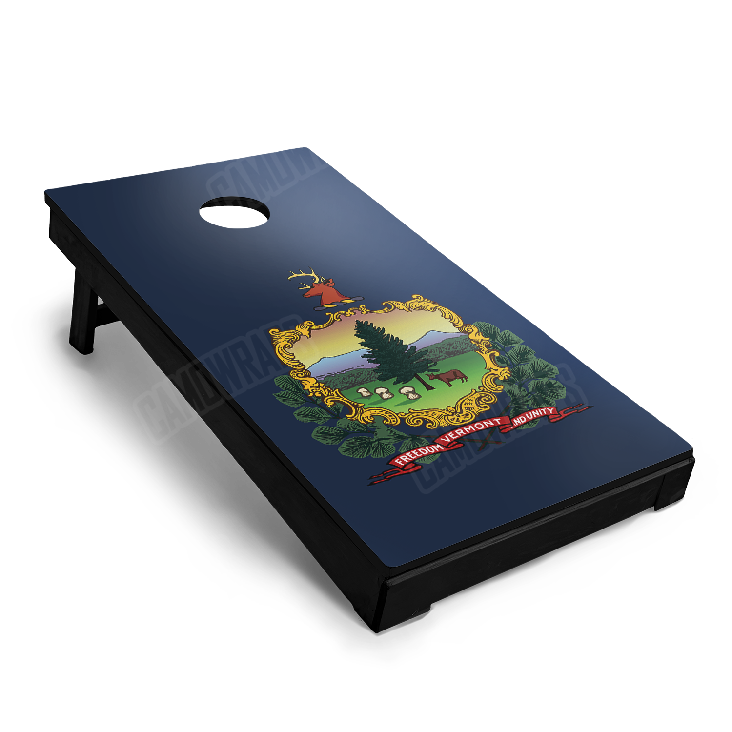 US States Vermont Flag Cornhole Vinyl Wrap