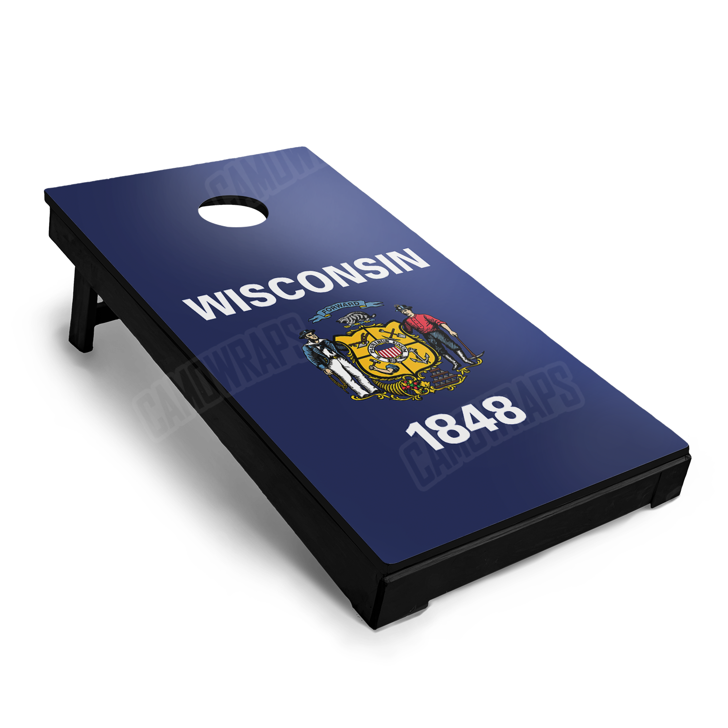 US States Wisconsin Flag Cornhole Vinyl Wrap