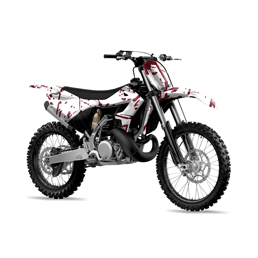 Bloodbath White Camo Dirt Bike Vinyl Wrap