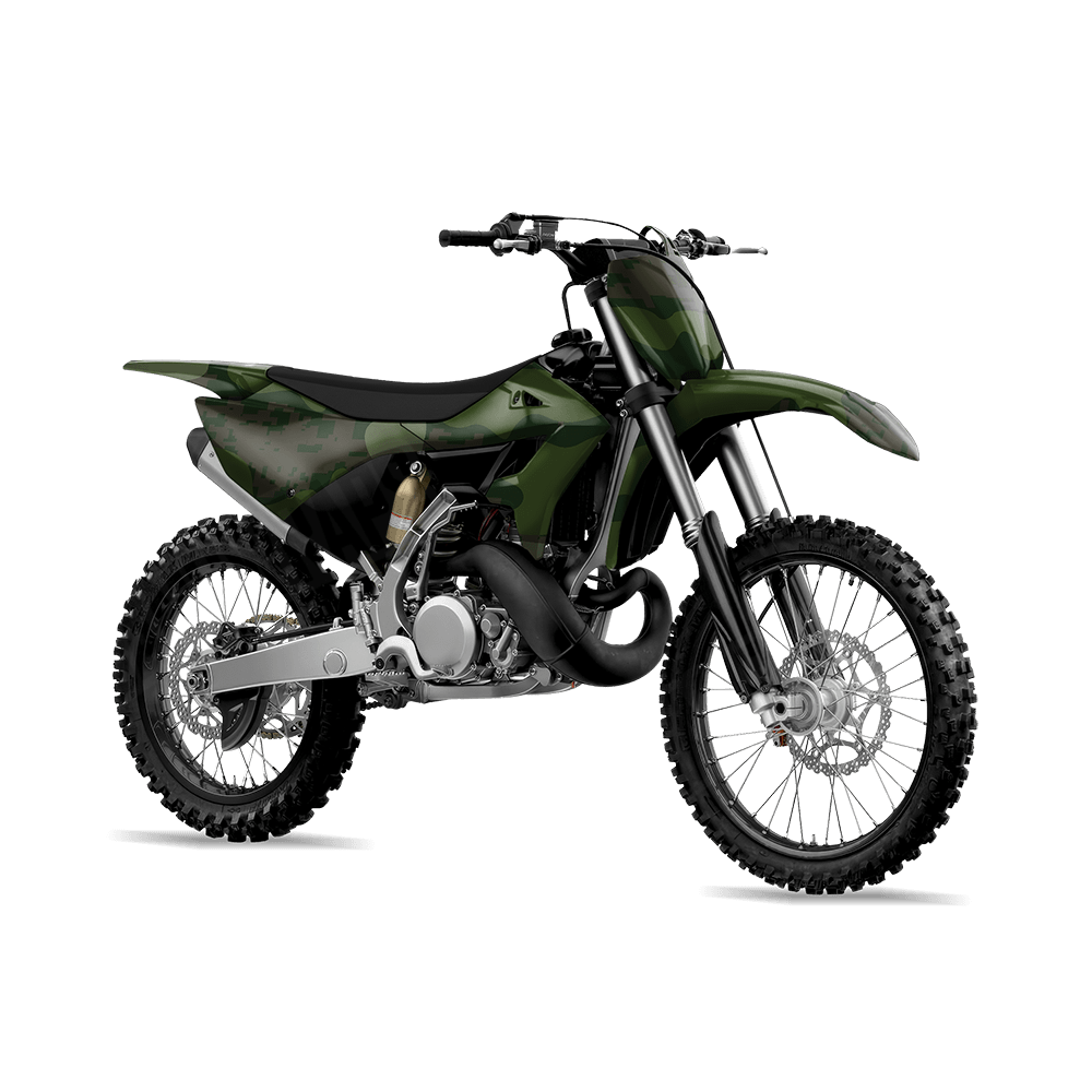 Compound Army Dark Green Camo Dirt Bike Vinyl Wrap