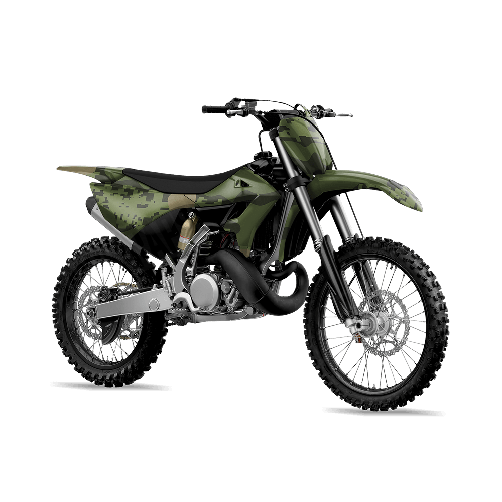Compound Army Green Camo Dirt Bike Vinyl Wrap