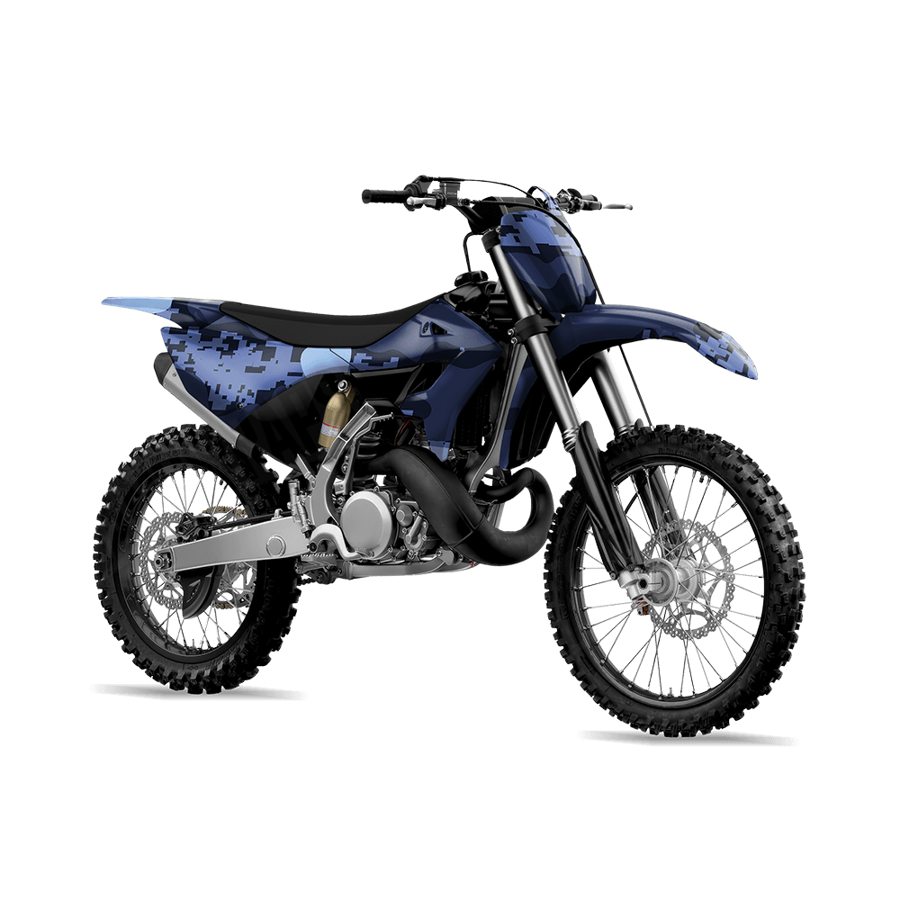 Compound Blue Urban Night Camo Dirt Bike Vinyl Wrap