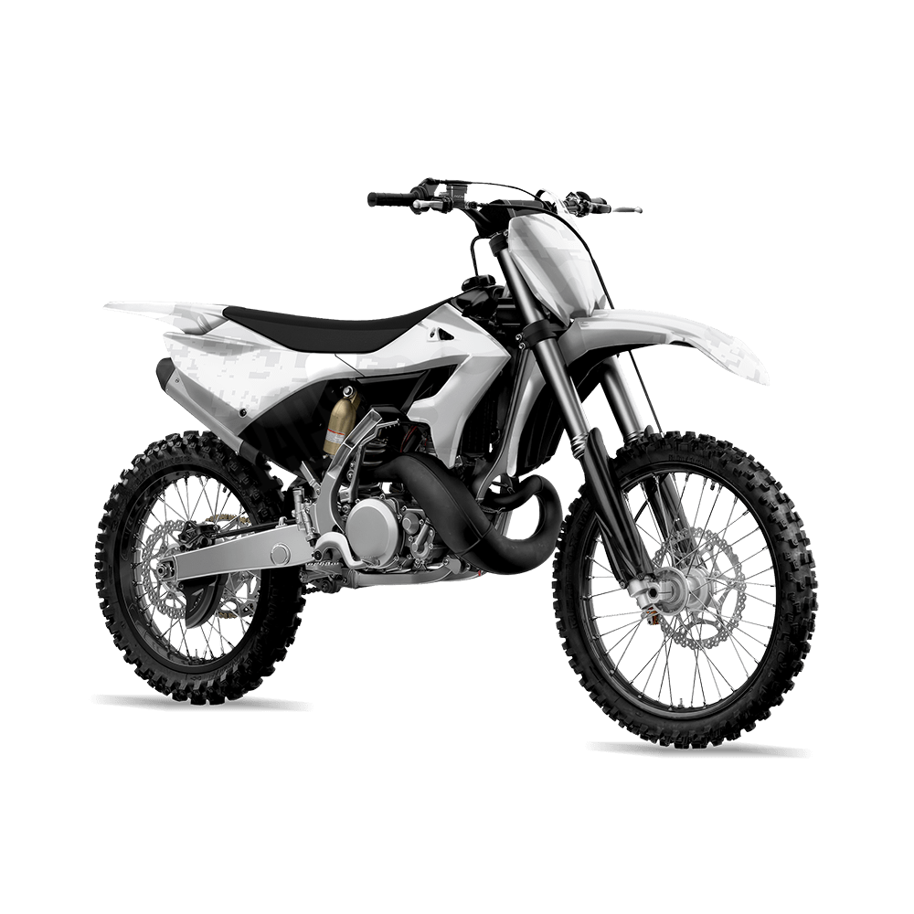 Compound Elite White Camo Dirt Bike Vinyl Wrap