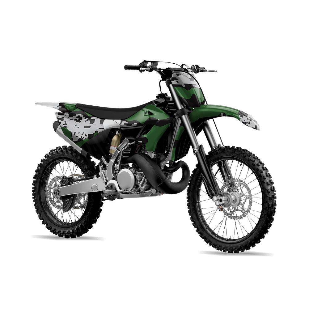 Compound Green Tiger Camo Dirt Bike Vinyl Wrap