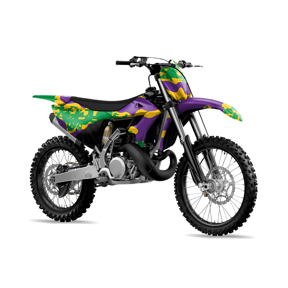 Compound Mardi Gras Camo Dirt Bike Vinyl Wrap