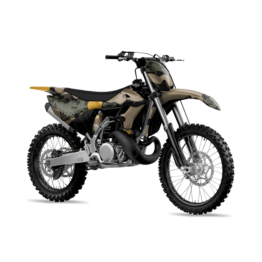 Compound Militant Yellow Camo Dirt Bike Vinyl Wrap
