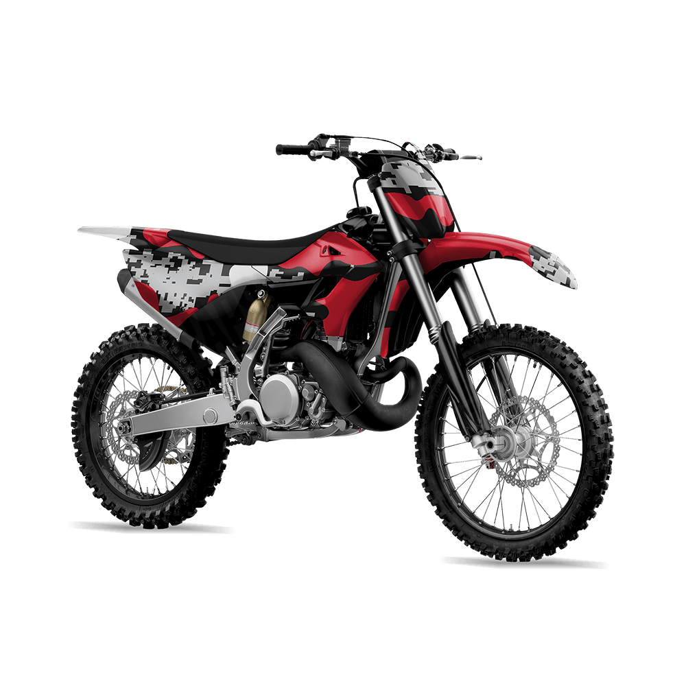Compound Red Tiger Camo Dirt Bike Vinyl Wrap