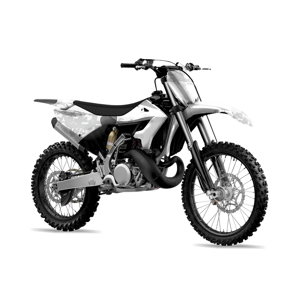 Compound Snow Camo Dirt Bike Vinyl Wrap