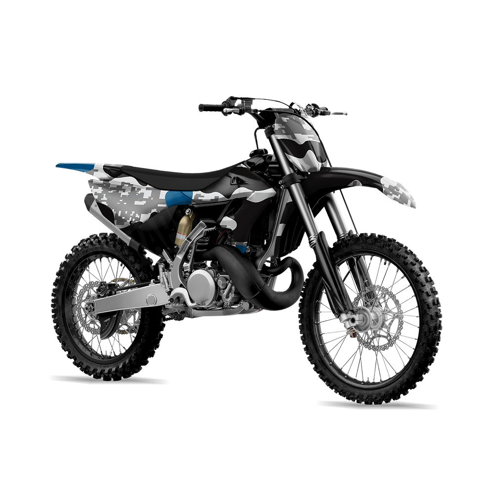 Compound Urban Blue Camo Dirt Bike Vinyl Wrap
