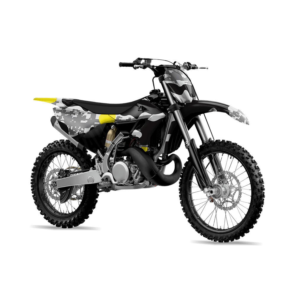 Compound Urban Yellow Camo Dirt Bike Vinyl Wrap