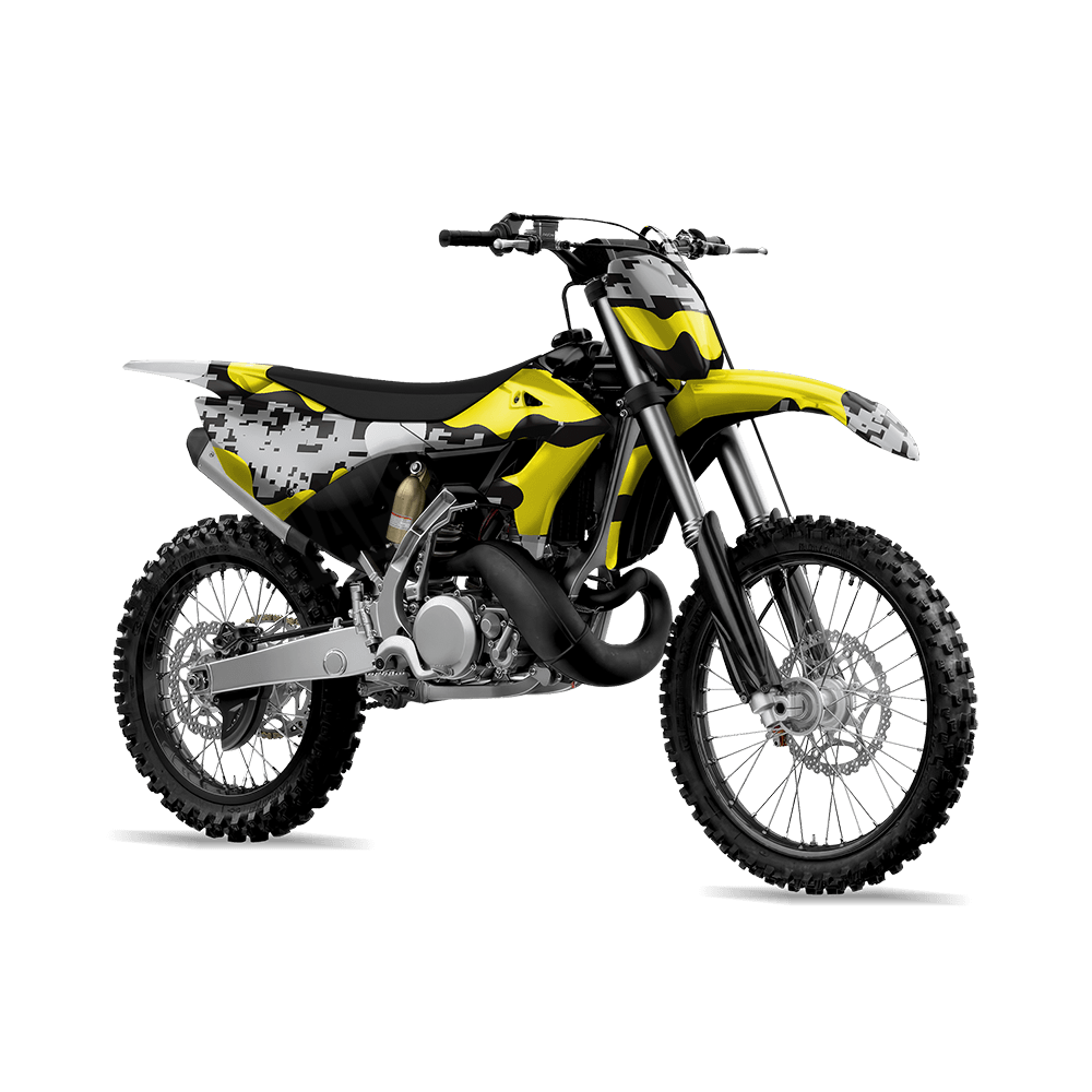 Compound Yellow Tiger Camo Dirt Bike Vinyl Wrap