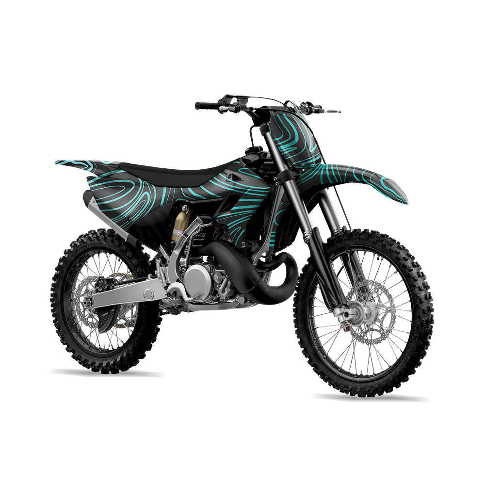 Damascus Tiffany Blue Camo Dirt Bike Vinyl Wrap