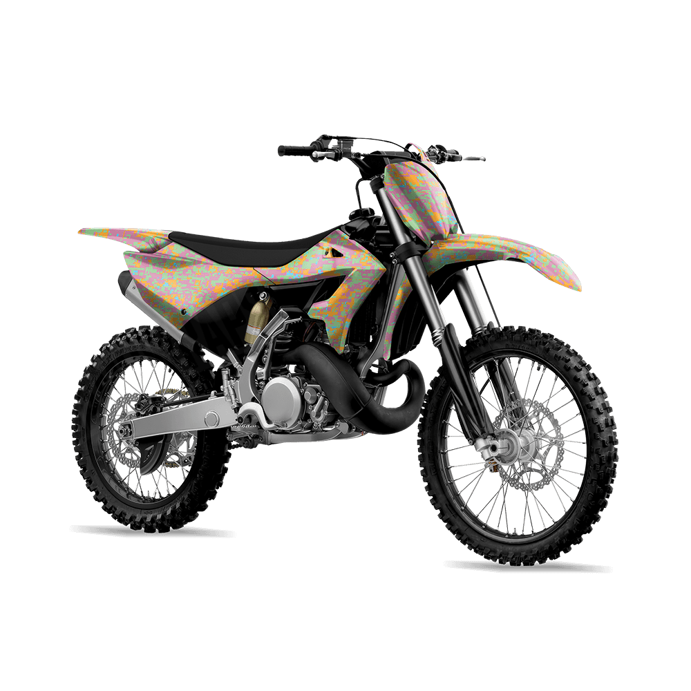 Digital Sherbert Camo Dirt Bike Vinyl Wrap