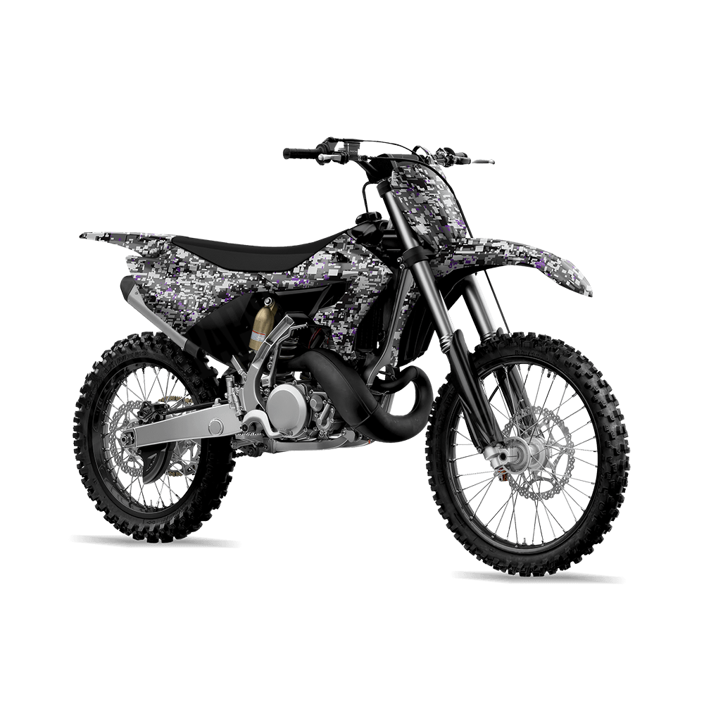 Digital Urban Purple Camo Dirt Bike Vinyl Wrap