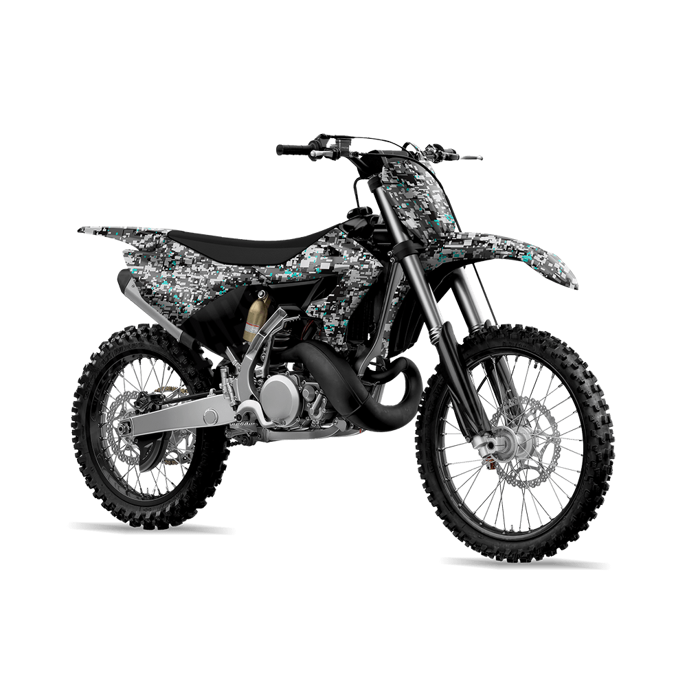 Digital Urban Tiffany Blue Camo Dirt Bike Vinyl Wrap